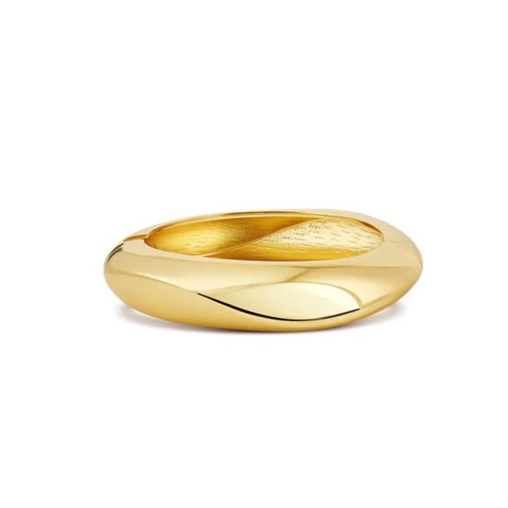 Gold Bangle - Polished 24k Gold plated Dome Bracelet - Women Jewelry by Mayamar